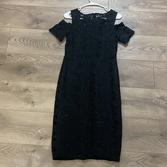 En Focus Studio Women's Black Lace Textured dress size 4 - Picture 5 of 9
